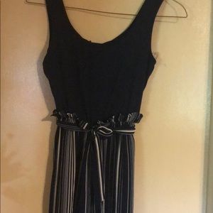 Blue top with blue and white stripe one piece